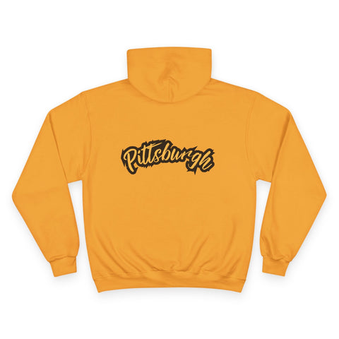 Pittsburgh Grunge - Print on back - Champion S700 Hoodie Hoodie - YinzerShop