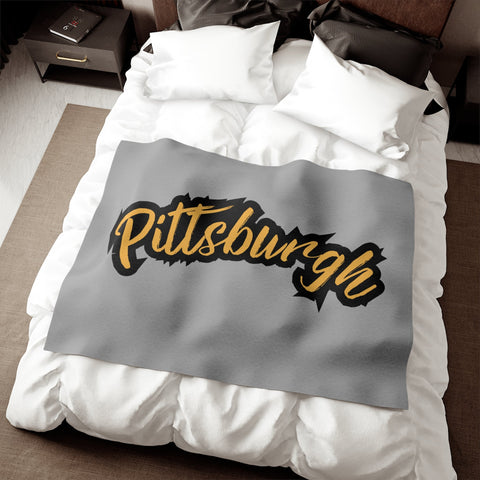 Pittsburgh Grunge - Sweatshirt Blanket Home Decor - YinzerShop