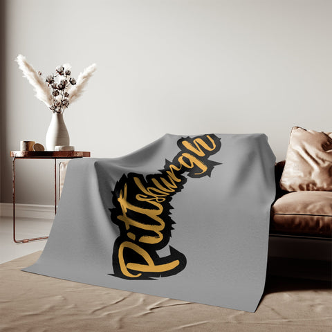 Pittsburgh Grunge - Sweatshirt Blanket Home Decor - YinzerShop