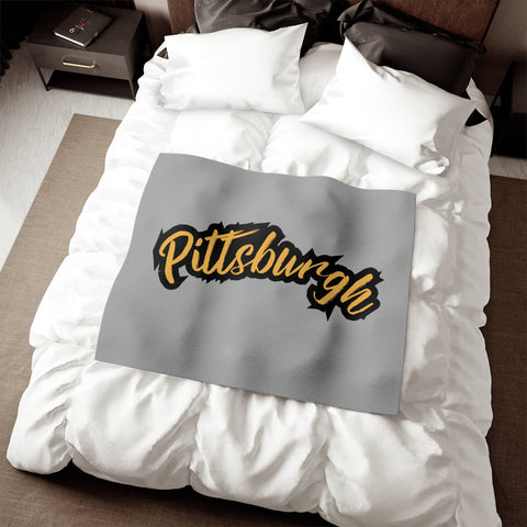 Pittsburgh Grunge - Sweatshirt Blanket Home Decor - YinzerShop