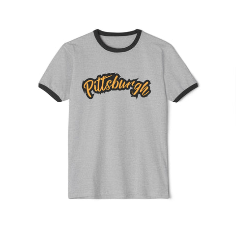 Pittsburgh Grunge Unisex Cotton Ringer T-Shirt T-Shirt - YinzerShop