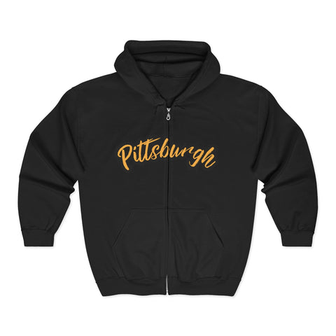 Pittsburgh Grunge - Unisex Heavy Blend™ Full Zip Hooded Sweatshirt Hoodie - YinzerShop