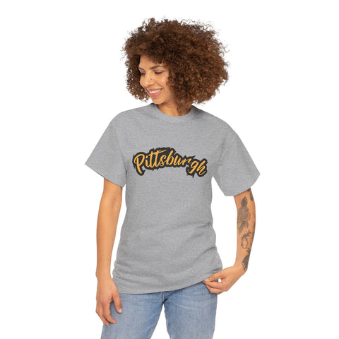 Pittsburgh Grunge - Unisex Heavy Cotton Tee T-Shirt - YinzerShop