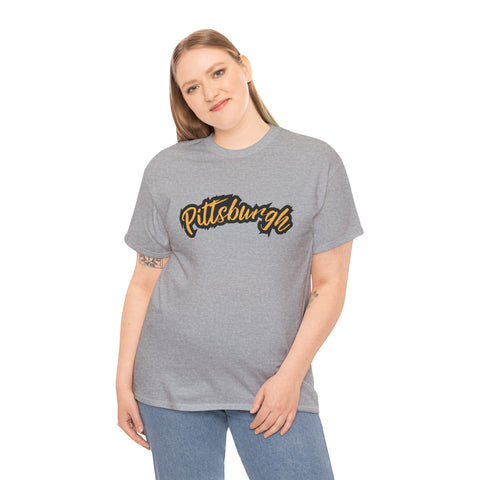 Pittsburgh Grunge - Unisex Heavy Cotton Tee T-Shirt - YinzerShop