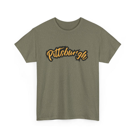 Pittsburgh Grunge - Unisex Heavy Cotton Tee T-Shirt - YinzerShop