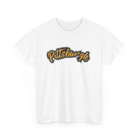 Pittsburgh Grunge - Unisex Heavy Cotton Tee T-Shirt - YinzerShop