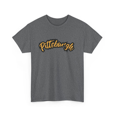 Pittsburgh Grunge - Unisex Heavy Cotton Tee T-Shirt - YinzerShop