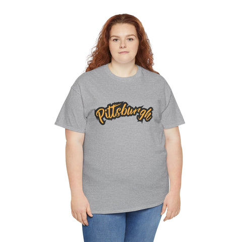 Pittsburgh Grunge - Unisex Heavy Cotton Tee T-Shirt - YinzerShop