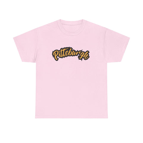 Pittsburgh Grunge - Unisex Heavy Cotton Tee T-Shirt - YinzerShop
