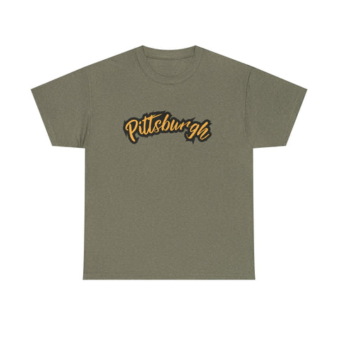 Pittsburgh Grunge - Unisex Heavy Cotton Tee T-Shirt - YinzerShop