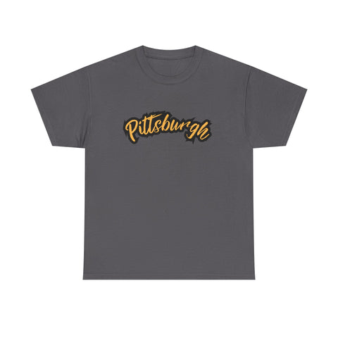 Pittsburgh Grunge - Unisex Heavy Cotton Tee T-Shirt - YinzerShop