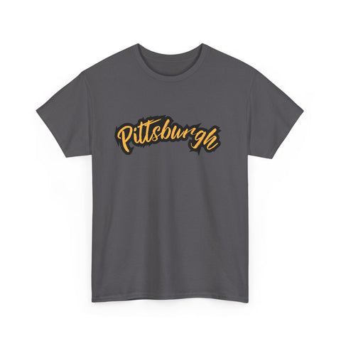 Pittsburgh Grunge - Unisex Heavy Cotton Tee T-Shirt - YinzerShop