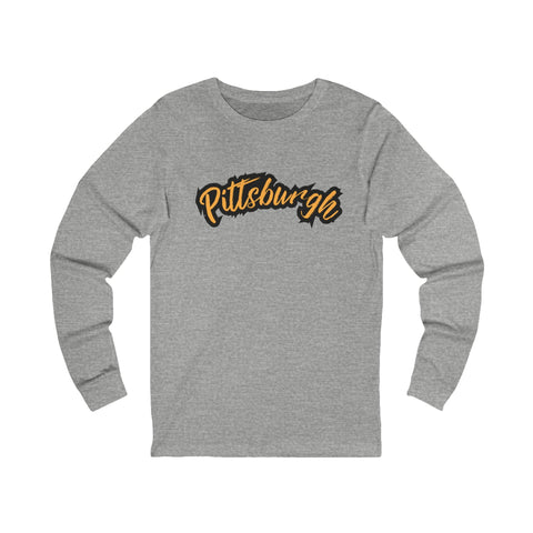 Pittsburgh Grunge - Unisex Long Sleeve Tee Long Sleeve Shirt - YinzerShop