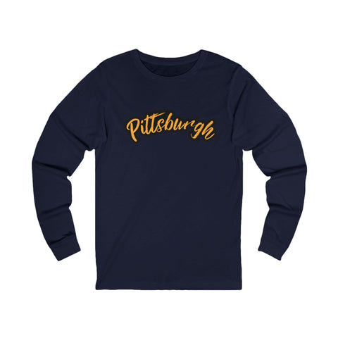Pittsburgh Grunge - Unisex Long Sleeve Tee Long Sleeve Shirt - YinzerShop