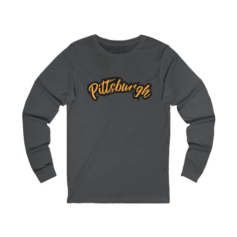 Pittsburgh Grunge - Unisex Long Sleeve Tee Long Sleeve Shirt - YinzerShop