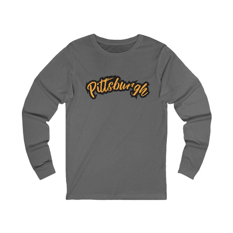 Pittsburgh Grunge - Unisex Long Sleeve Tee Long Sleeve Shirt - YinzerShop
