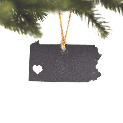 Pittsburgh Heart Ornament - Handmade Steel Holiday Decoration | Eco Friendly Keepsake Holiday Ornaments - YinzerShop