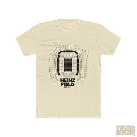Pittsburgh Heinz Field Cotton Crew Tee Shirt T-Shirt Printify Solid Natural L 