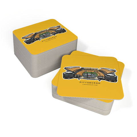 Pittsburgh Heinz Field Traditional Bar Pulp Hardboard Paper Coasters (50 or 100 pcs) Home Decor - YinzerShop