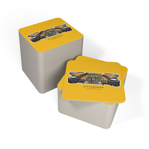 Pittsburgh Heinz Field Traditional Bar Pulp Hardboard Paper Coasters (50 or 100 pcs) Home Decor - YinzerShop