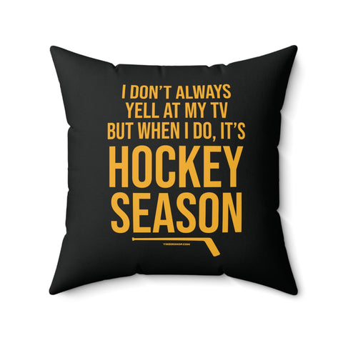 Pittsburgh Hockey Black & Yellow Square Pillow Home Decor - YinzerShop