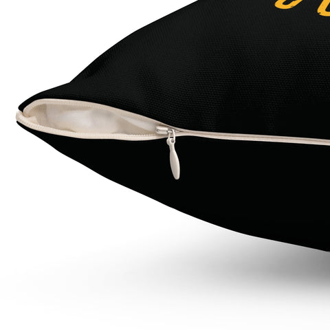 Pittsburgh Hockey Black & Yellow Square Pillow Home Decor - YinzerShop