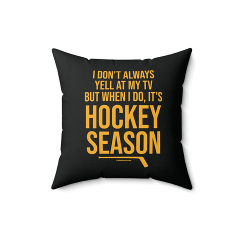 Pittsburgh Hockey Black & Yellow Square Pillow Home Decor - YinzerShop