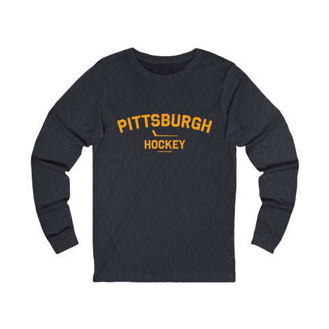 Pittsburgh Hockey - Collegiate Style - Long Sleeve Tee Long Sleeve Shirt - YinzerShop