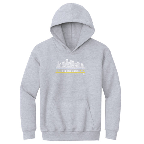 Pittsburgh Hockey Hoodie - Kids Hooded Sweatshirt With Roster Skyline 23 Kids Youth Hoodie - YinzerShop