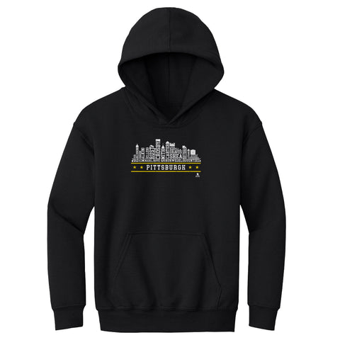 Pittsburgh Hockey Hoodie - Kids Hooded Sweatshirt With Roster Skyline 23 Kids Youth Hoodie - YinzerShop