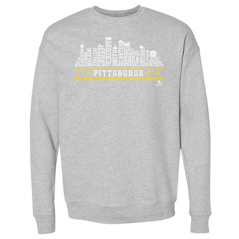 Pittsburgh Hockey Sweatshirt – Roster Skyline 23 Cotton Blend Crewneck Long Sleeve Men's Crewneck Sweatshirt - YinzerShop