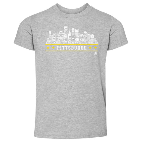 Pittsburgh Hockey T-Shirt - Kids Crewneck Hockey Tee With Team Skyline Design Kids Toddler T-Shirt - YinzerShop