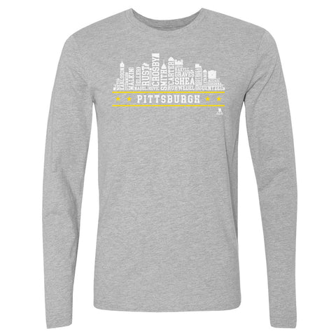 Pittsburgh Hockey T-Shirt – Roster Skyline 23 Cotton Crewneck Long Sleeve Tee Men's Long Sleeve T-Shirt - YinzerShop