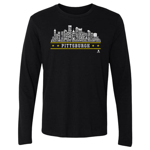 Pittsburgh Hockey T-Shirt – Roster Skyline 23 Cotton Crewneck Long Sleeve Tee Men's Long Sleeve T-Shirt - YinzerShop
