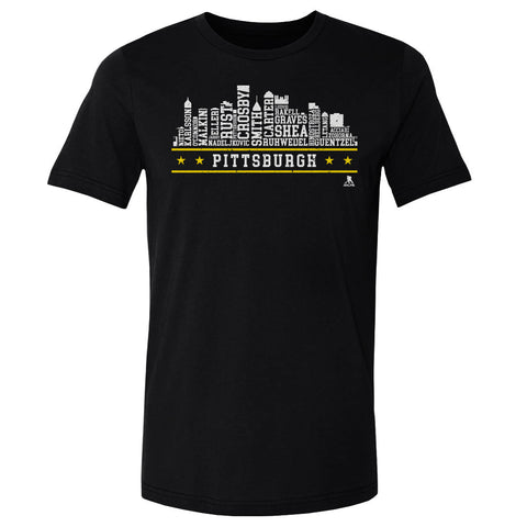 Pittsburgh Hockey T-Shirt – Roster Skyline Cotton Crewneck Short Sleeve Tee Men's Cotton T-Shirt - YinzerShop
