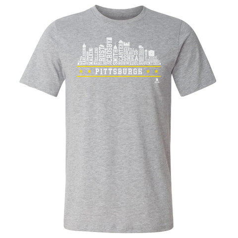 Pittsburgh Hockey T-Shirt – Roster Skyline Cotton Crewneck Short Sleeve Tee Men's Cotton T-Shirt - YinzerShop