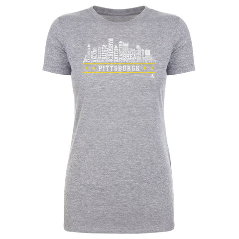 Pittsburgh Hockey T-Shirt – Slim Fit Cotton Crewneck Roster Skyline Tee Women's T-Shirt - YinzerShop