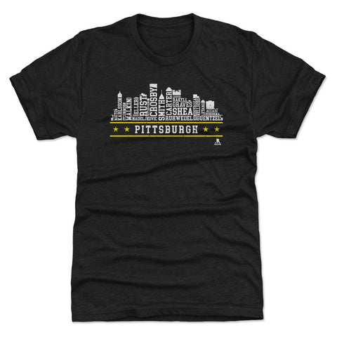 Pittsburgh Hockey T-Shirt - Slim Fit Crewneck Tee With Roster Skyline 23 Design Men's Premium T-Shirt - YinzerShop