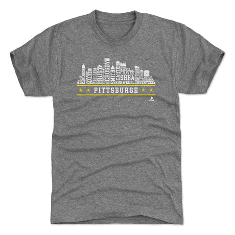 Pittsburgh Hockey T-Shirt - Slim Fit Crewneck Tee With Roster Skyline 23 Design Men's Premium T-Shirt - YinzerShop