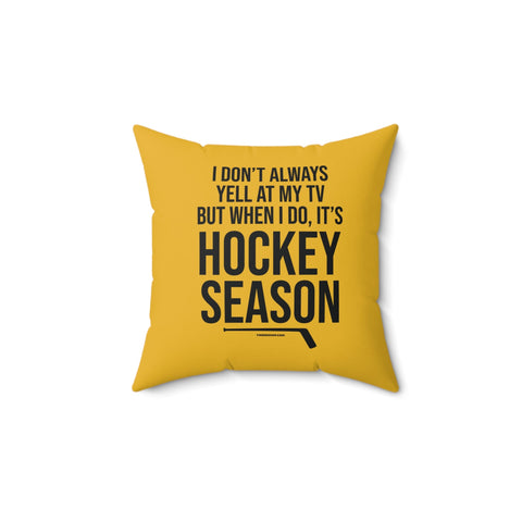 Pittsburgh Hockey Yellow & Black Square Pillow Home Decor - YinzerShop