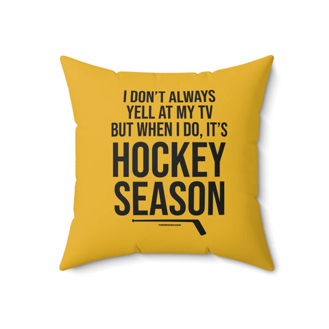 Pittsburgh Hockey Yellow & Black Square Pillow Home Decor - YinzerShop