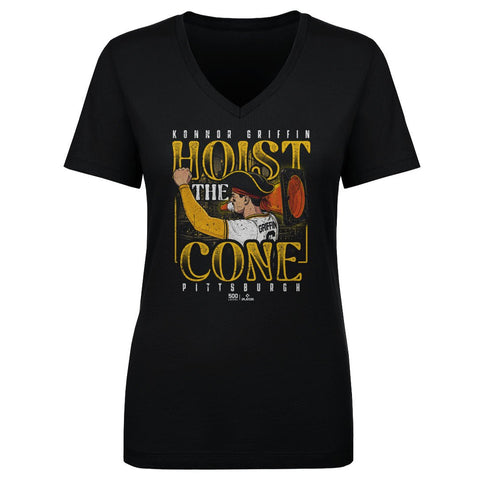 Pittsburgh Hoist Cone Shirt - Konnor Griffin V Neck Cotton T Shirt, Lightweight Women's V-Neck T-Shirt - YinzerShop