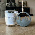 Pittsburgh Home Candle - Hand Poured Coconut Soy Blend, Skyline Ornament Gift Set Candles - YinzerShop