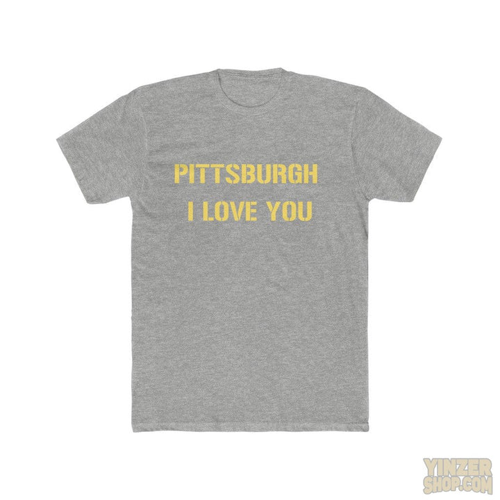 Pittsburgh I Love You T-Shirt T-Shirt Printify Heather Grey S 