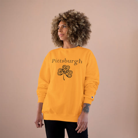 Pittsburgh Irish Clover - Champion Sweatshirt Sweatshirt - YinzerShop