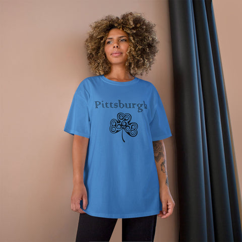 Pittsburgh Irish Clover - Champion T-Shirt T-Shirt - YinzerShop