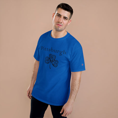 Pittsburgh Irish Clover - Champion T-Shirt T-Shirt - YinzerShop