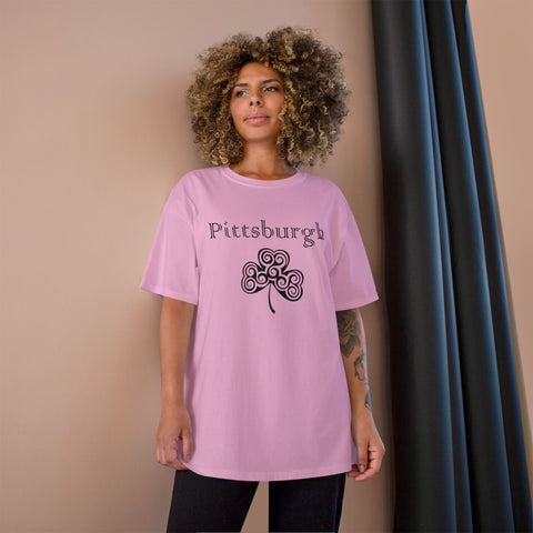 Pittsburgh Irish Clover - Champion T-Shirt T-Shirt - YinzerShop