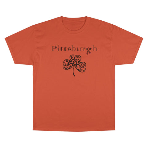 Pittsburgh Irish Clover - Champion T-Shirt T-Shirt - YinzerShop