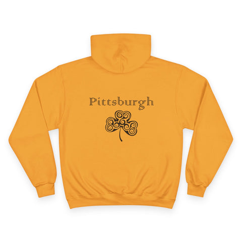Pittsburgh Irish Clover - Print on back - Champion Hoodie Hoodie - YinzerShop